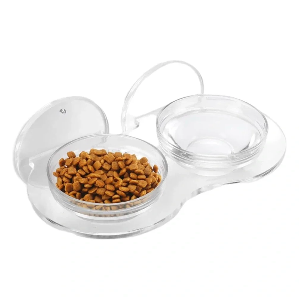 clear acrylic wall mounted pet feeder bowls minimalist elevated feeding set